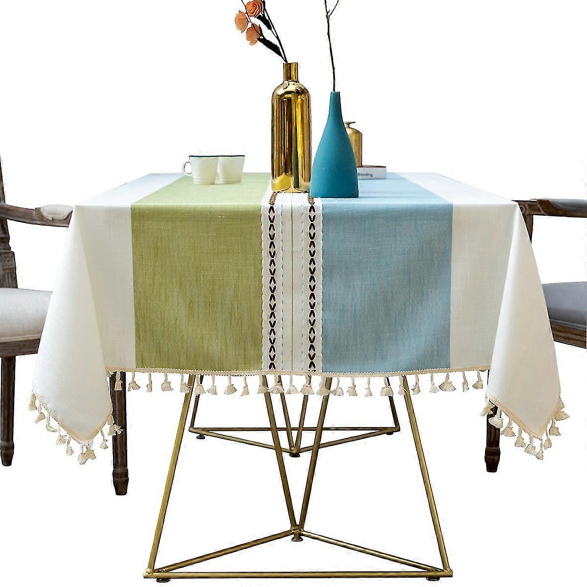 Tablecloth Linen Rectangular Tablecloth With Tassel Wedding Dining Table Cover Tea Cloth