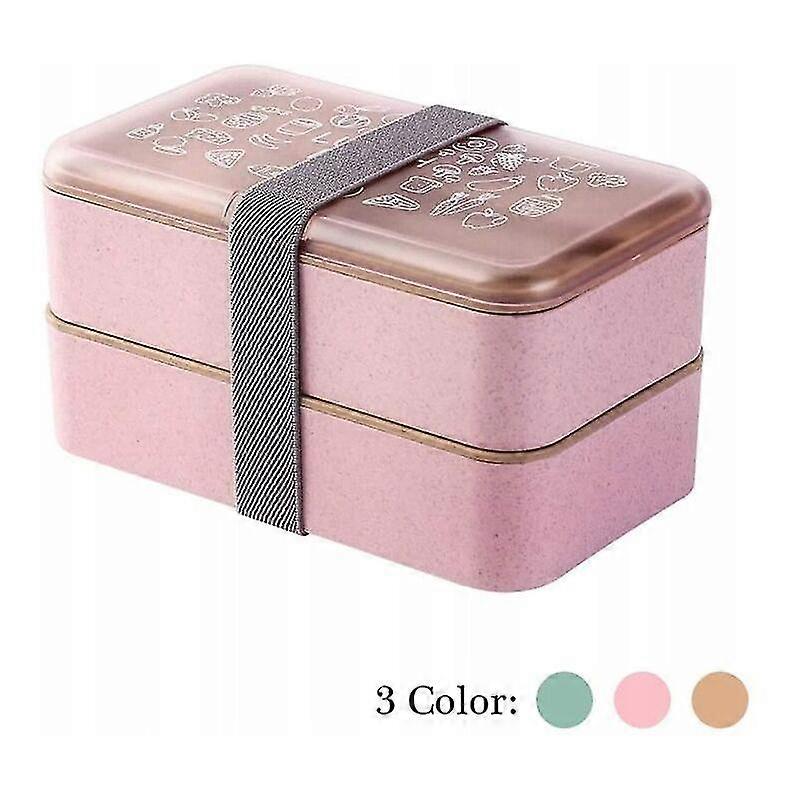 Bento Box Food Storage Box Kitchen Accessories Double Layer Rectangular Lun