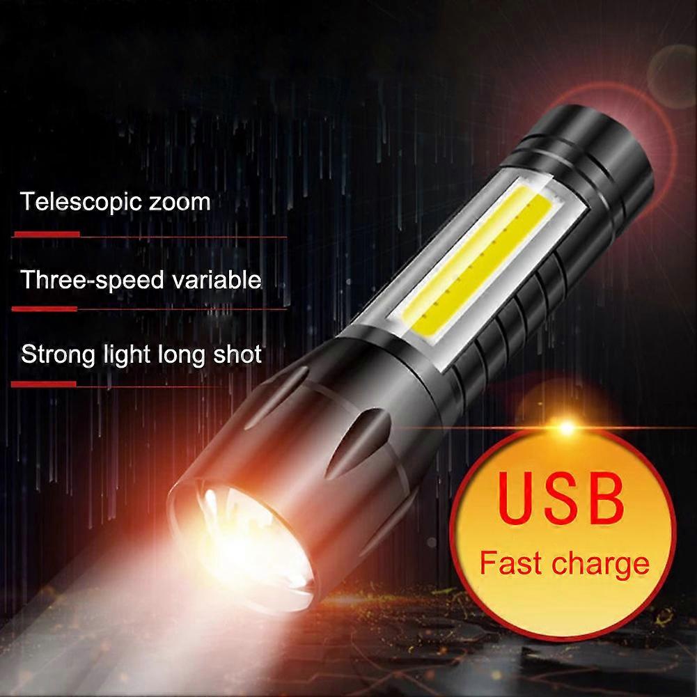 2023 New Mini USB Flashlight with Rechargeable Battery and 4 Lighting Modes