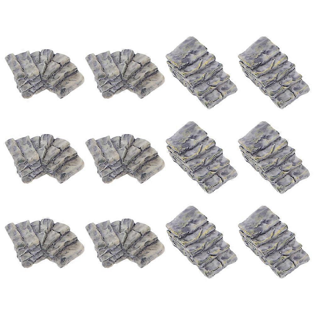 12 st Mini Trdgrdslayout Stentrappor Miniatyr Resin Stentrappor Modeller Dockhustillbehr