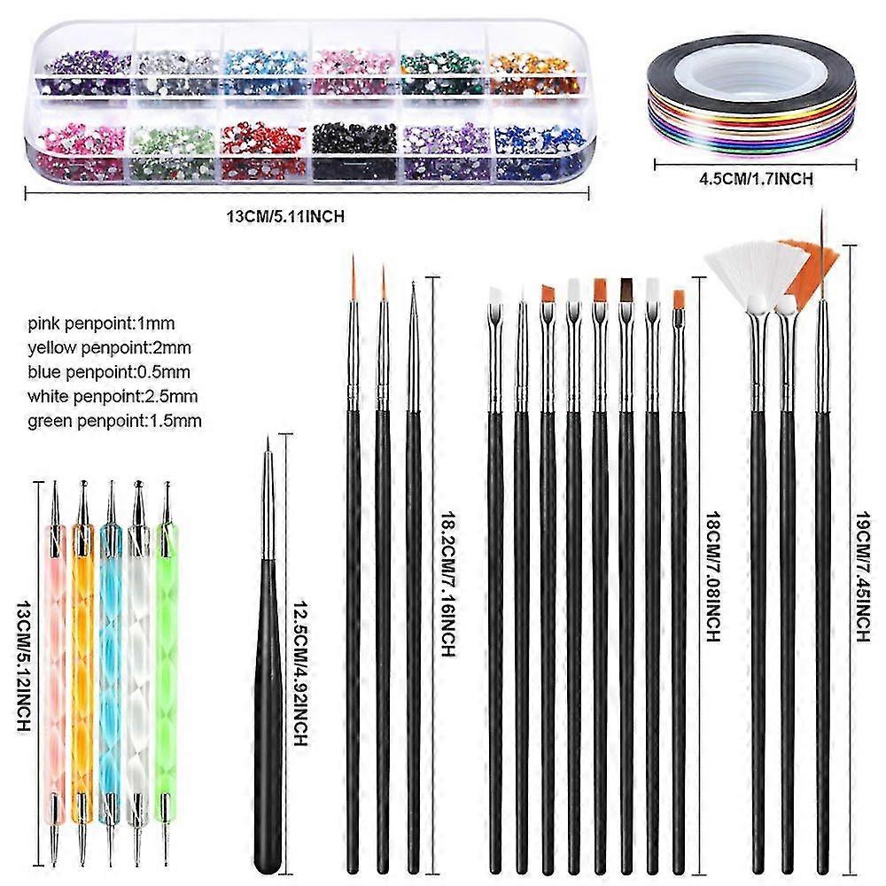 Nail Art Brush,3d Nail Art Decorations Kit