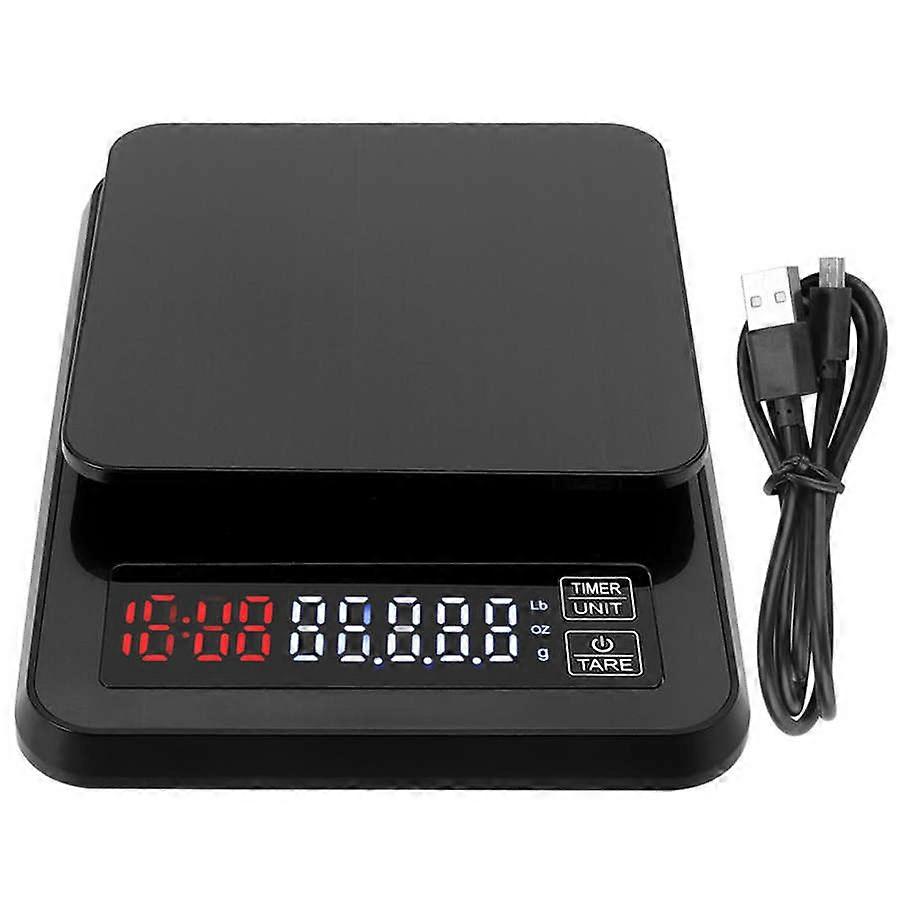 3kg/0.1g Portable Kitchen Battery USB Powered Electronic Scale With Timing Function Baking Accessory