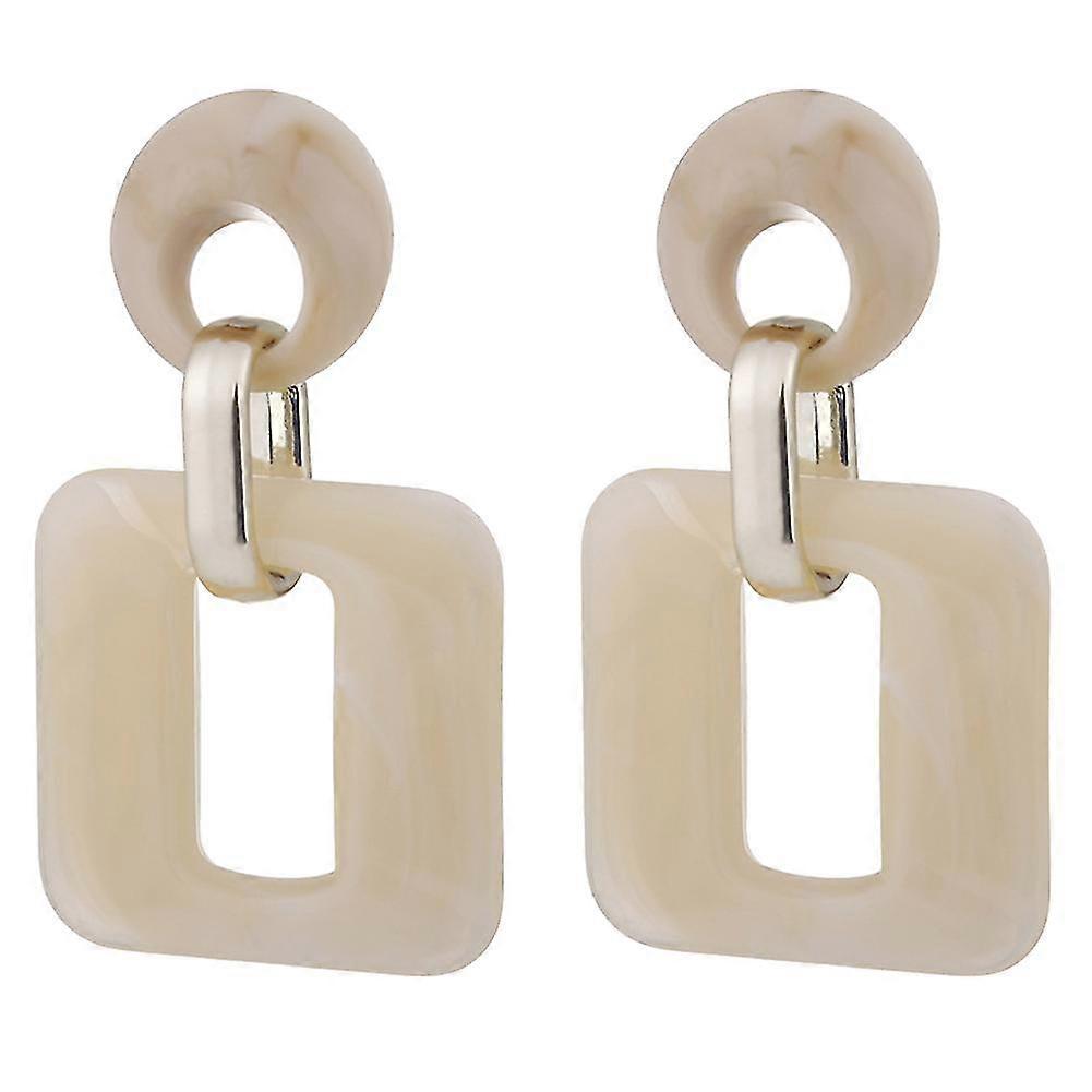 Women Square Geometric Drop Dangle Resin Ear Stud Statement Earrings Jewelry
