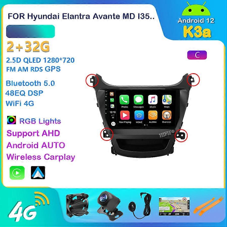 CarPlay Autoradio Lettore Multimediale Per Hyundai Elantra Avante MD I35 2011-2013 DSP Andorid 12 Auto GPS 2din autoradio
