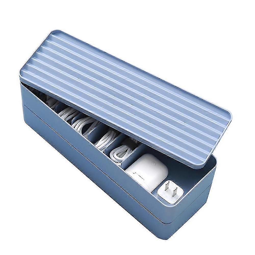 Double-layer Data Cable Storage Box Mobile Phone Charging Cable Storage Box Power Data Cable Organizer Desktop Cable Winding Winding Finishing Box Dus