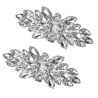 2 Stück High Heel Schuhschnallen Elegante Strass Schuhclips für Hochzeitsschuhe