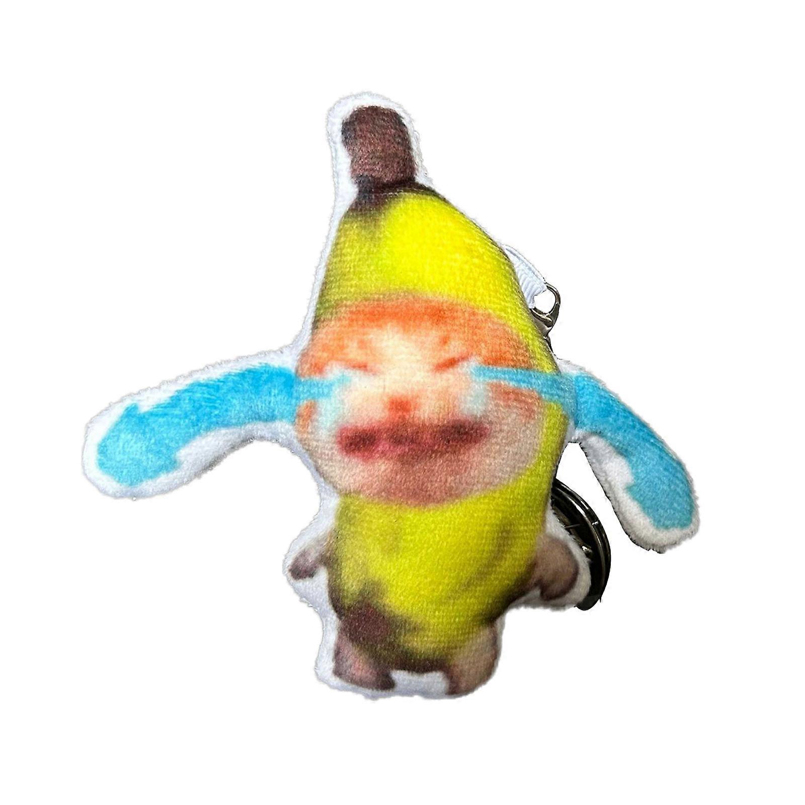 Nový zvuk Dělat Banán Kočka Pláč Kočka Klíčenka Banán Meow Panenka Keychains Charm