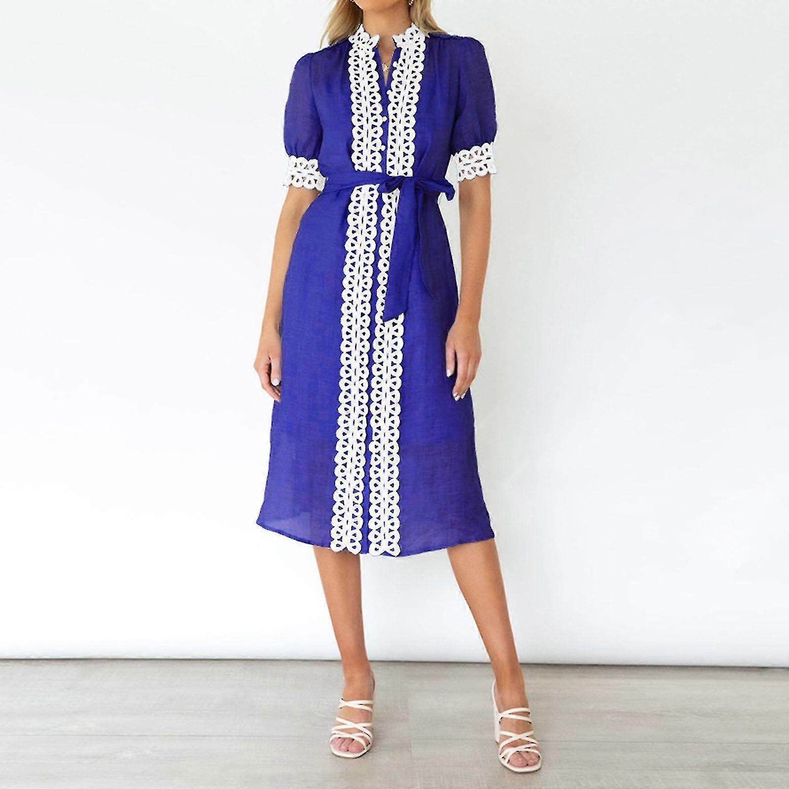 Damkläder Kortärmad spetskontrast temperament