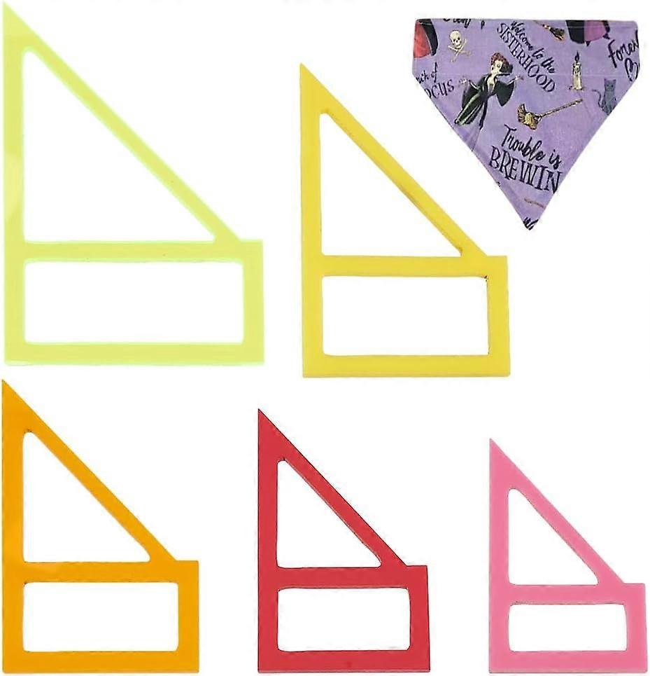 5Pcs 5 Sizes Tiny Dog Bandana Sewing Template Set Small Reversible Triangle Sewing Quilting Acrylic Quilting Template Stencil Template Cutting Ruler f