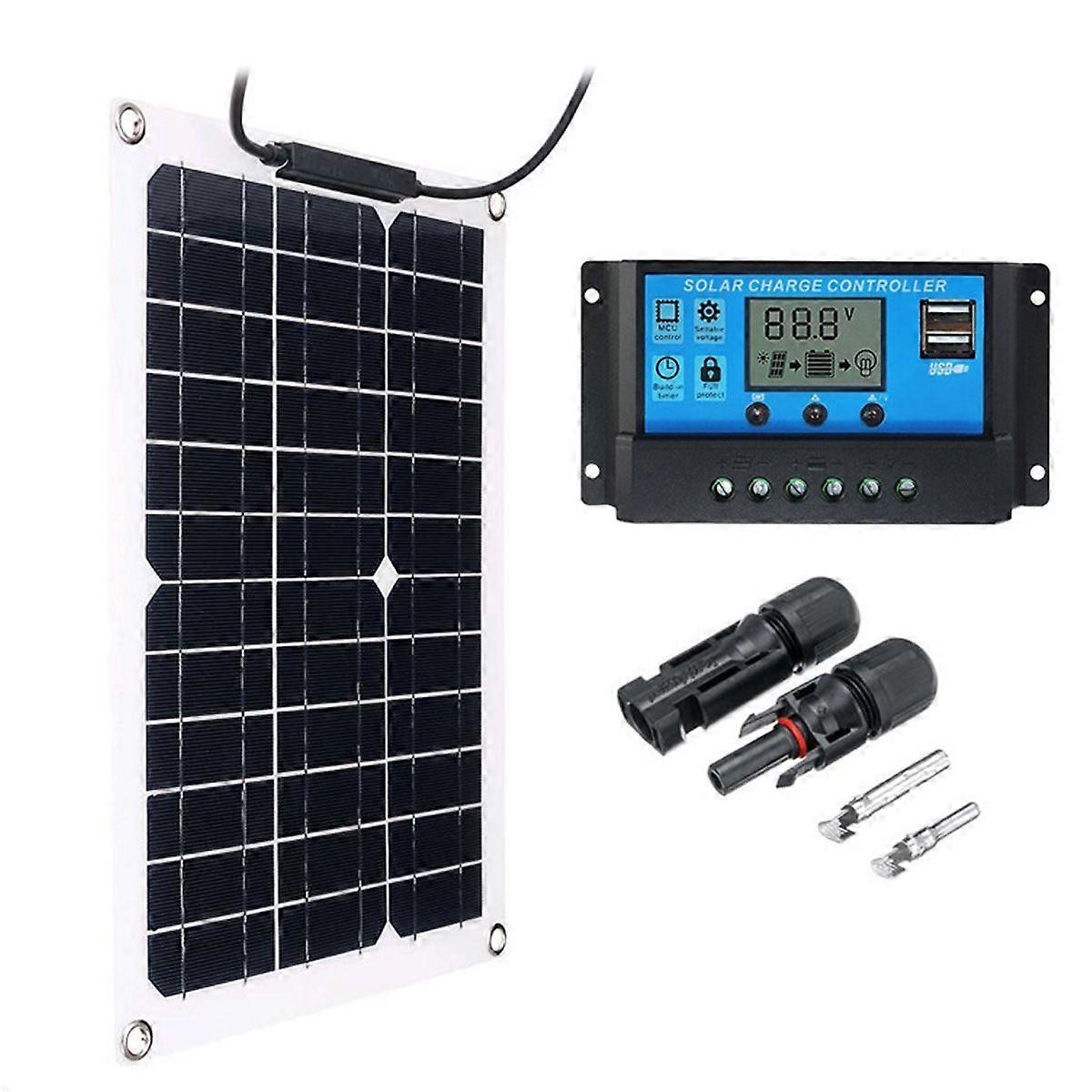 200 Watt 200W Solar Panel Kit With Lcd Solar Controller 12V Rv Boat Off Grid_ Ljsm