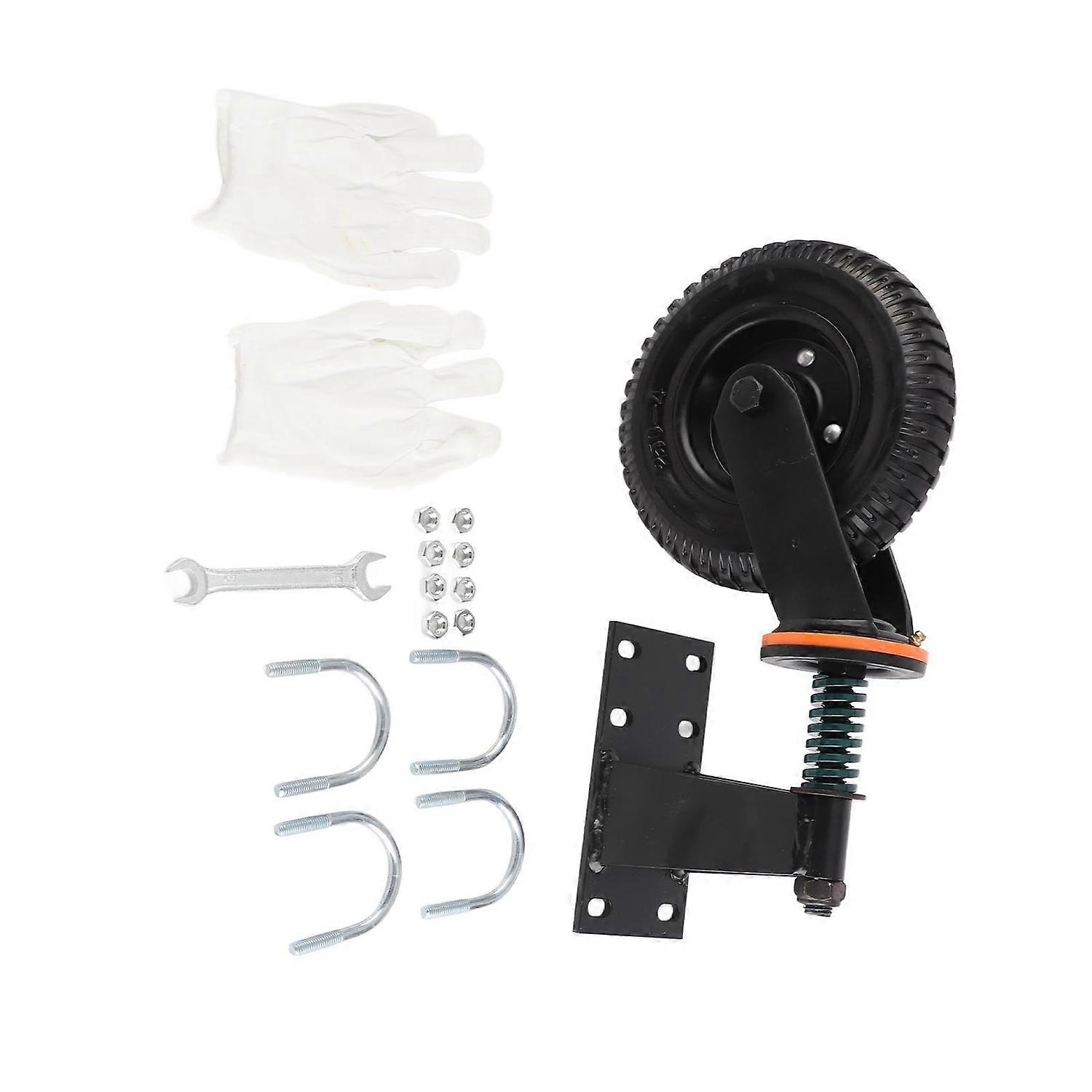 Gate Wheel 8 Inch 600lb Load Capacity High Carbon Steel and Rubber Gate Wheel Caster Black