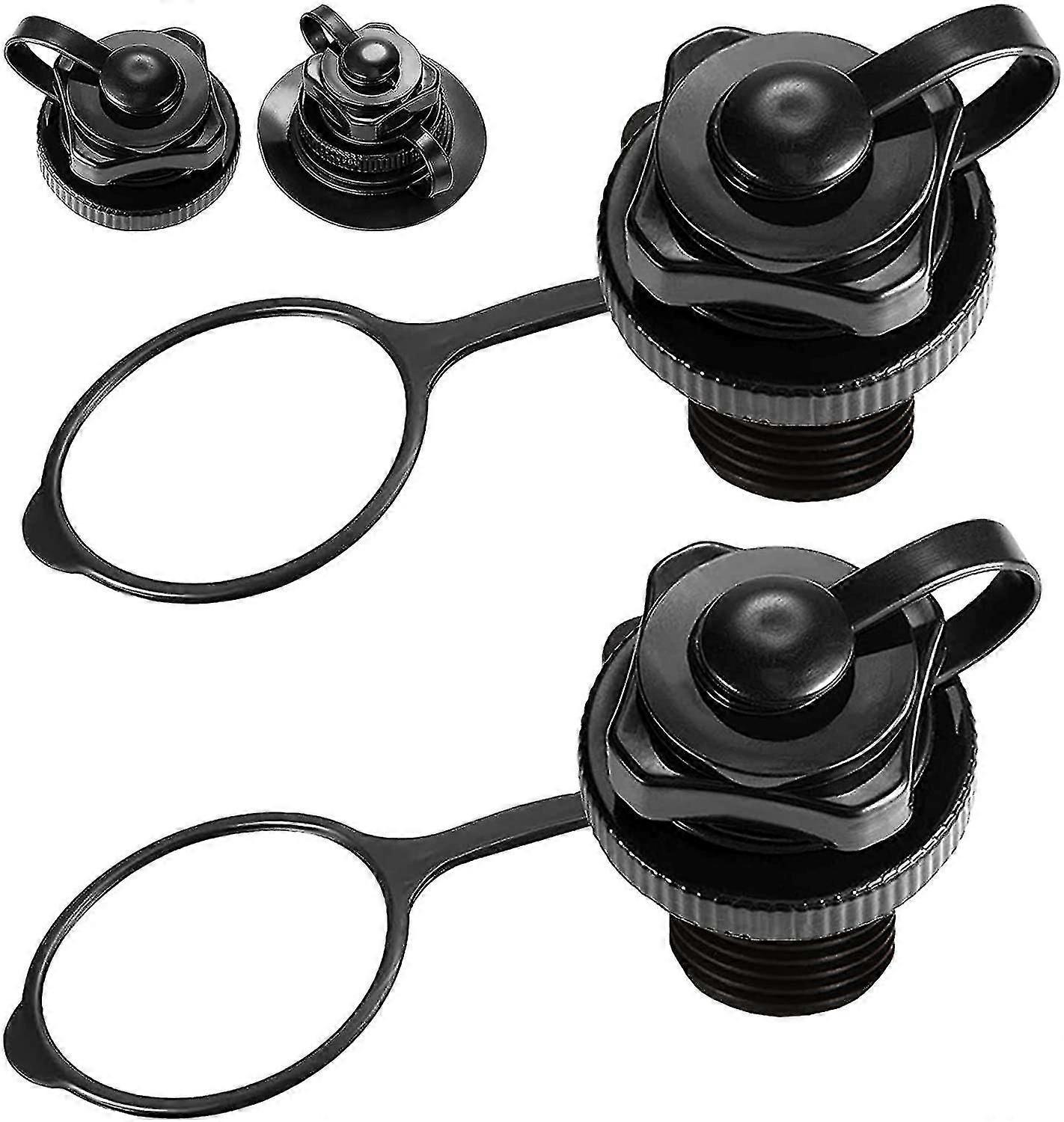 2 Stück Schlauchboot Luftventil, Boston Spiral Luftstopfen Quick Bllate, Floß, Pool Boot-schwarz