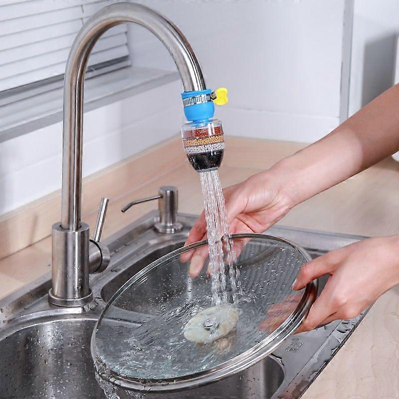 Six-layer filter faucet splash-proof shower kitchen rotatable universal joint extension