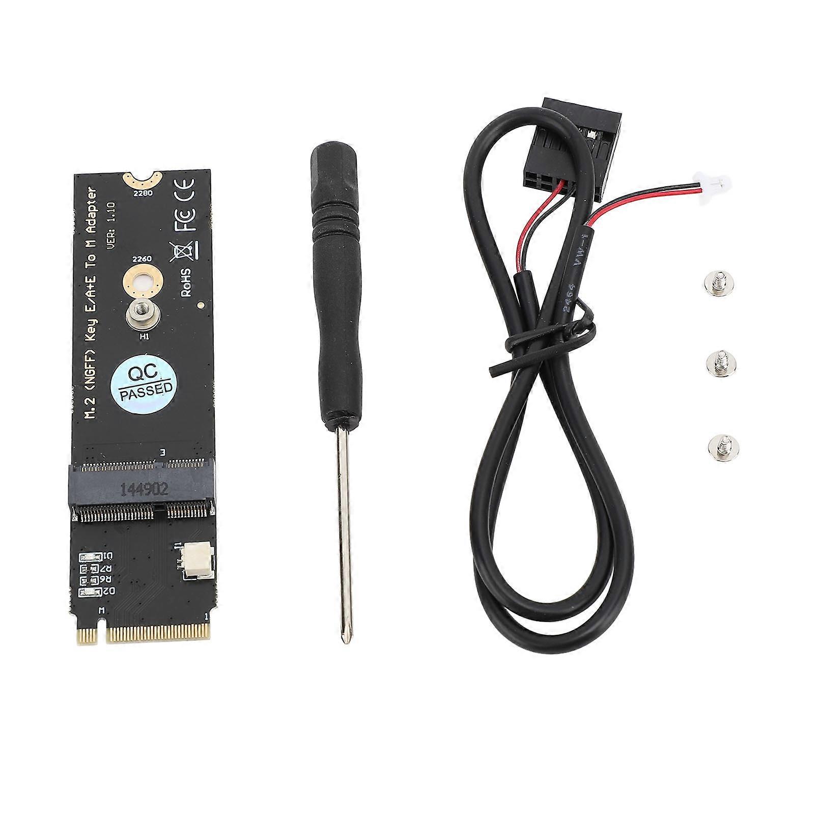 M.2 NGFF A E Key WiFi Bluetooth Card to M.2 Key M SSD Adapter for Intel AX200 AX201 AX210 M.2 Key M Adapter Card