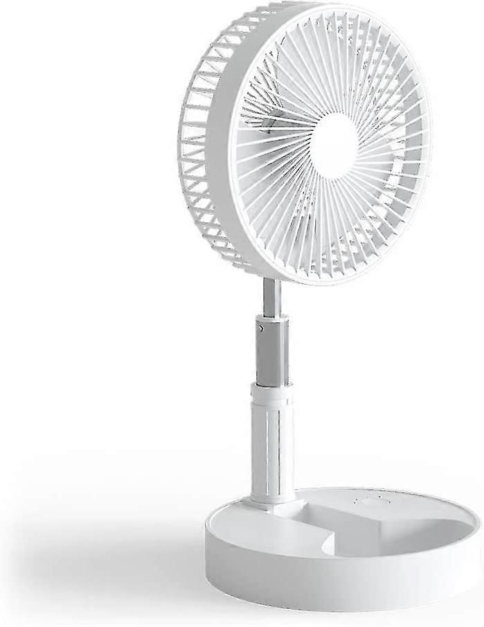 Mini Desktop Battery Fan, Rechargeable Battery Desk 4 Adjustable Speeds, Standing Fan