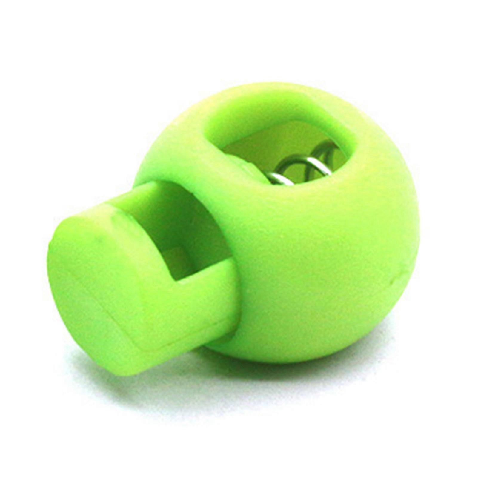 Spring Cord Lock Single Hole End Round Fastener Buttons Slider Toggle Stopper for Backpack Shoelace Sportswear Light Green