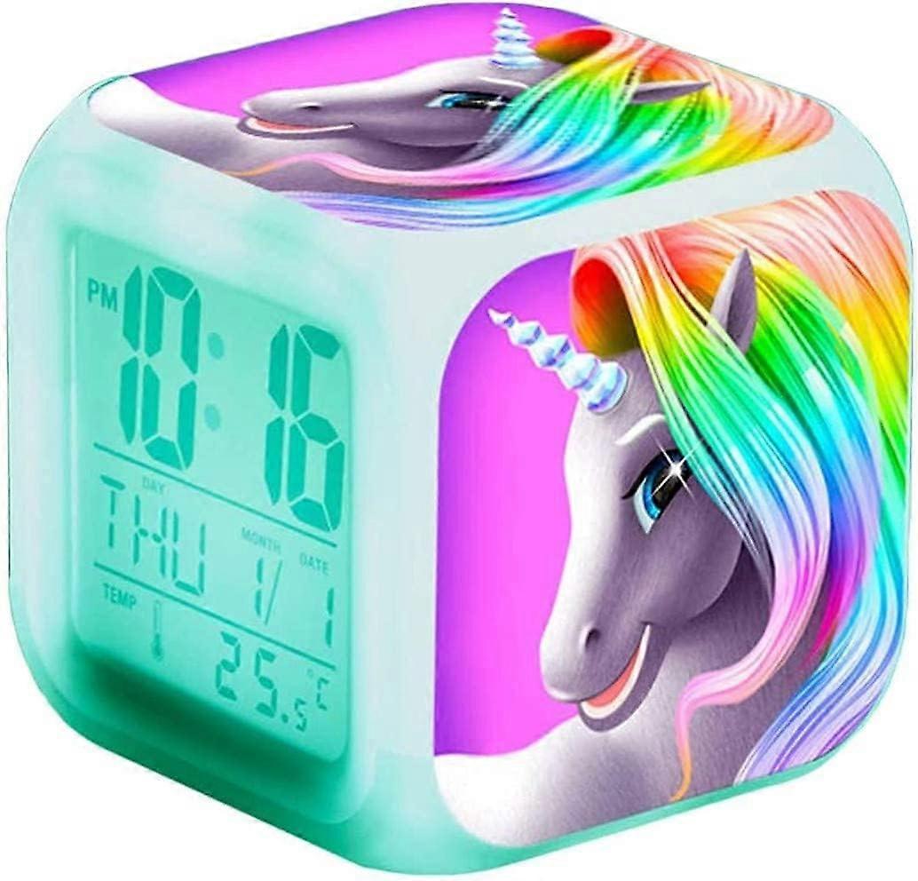 Digitaler Wecker, 7 Farben, LED, Kindergeschenk