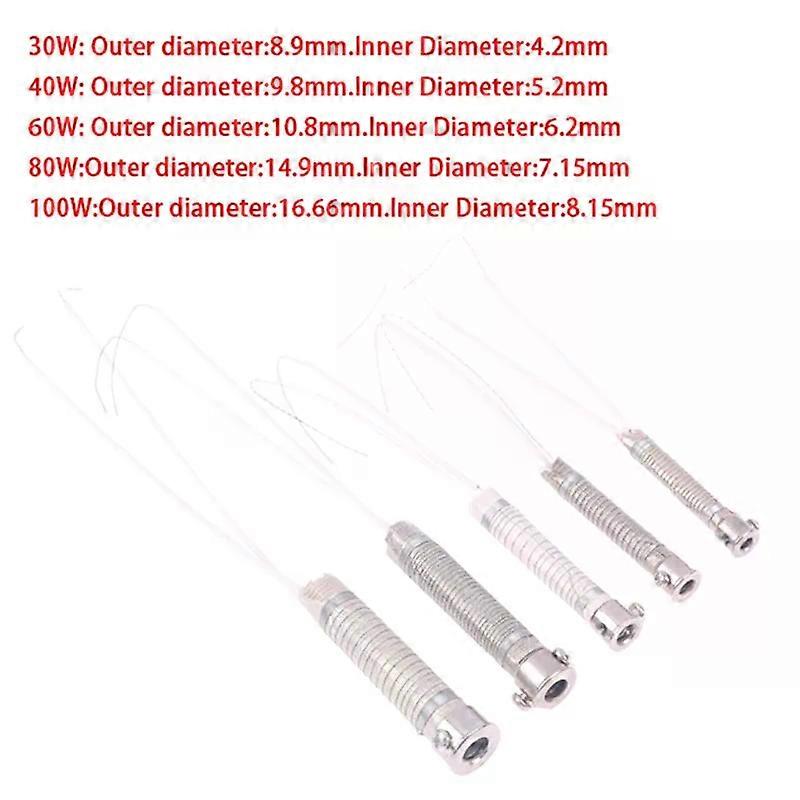 30/40/60/80/100W Durable Electric Soldering Iron Core External Heating Element Replacement Weld Equipment Welding Tool