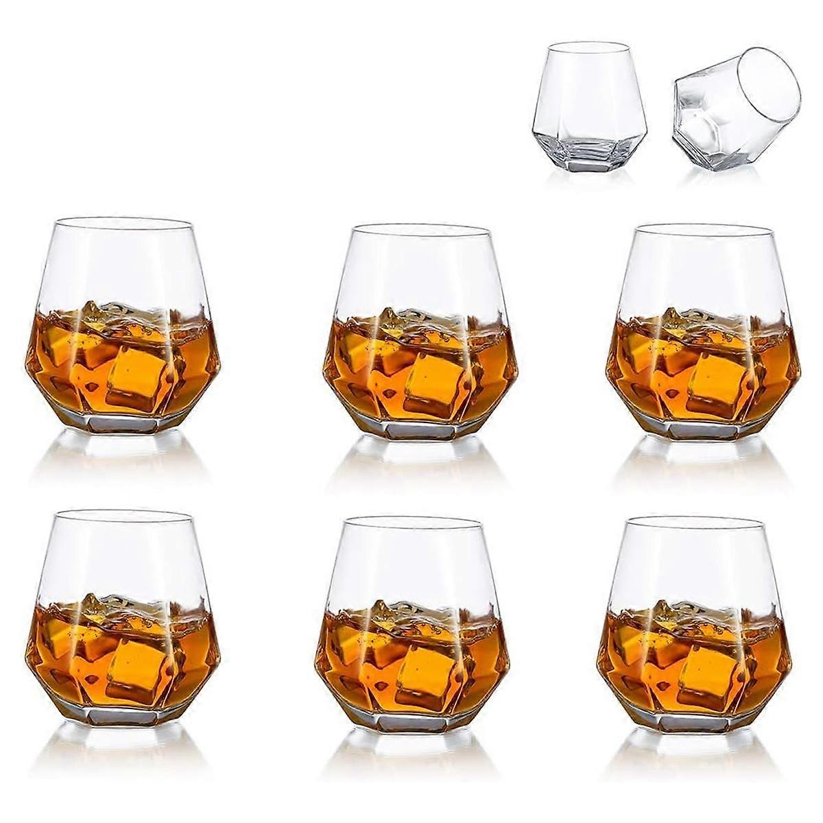 Hexagonal Wine Glasses Set Elegant Thick-Based