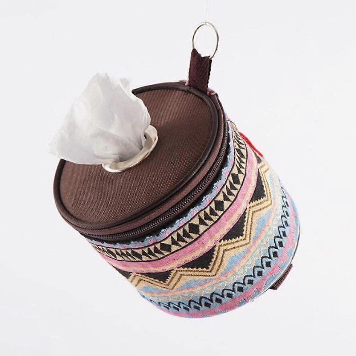 Tissue Holder Travel Toilet Paper Case Hanging Tissue Cover Box Portable Waterproof Fabric Wall-Mounted Design