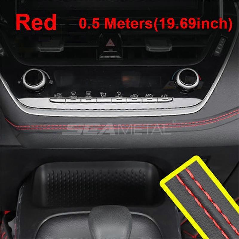 SEAMETAL Car Mouldings Trim Strip Pu Leather Braid Decorative Line Universal Inteior moulding DIY Strip Accessories 2M