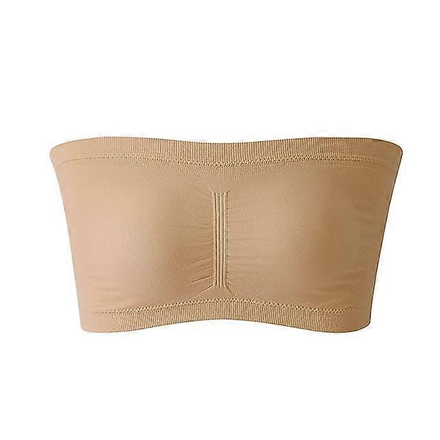 Seamless Bandeau Bra Plus Size Strapless Stretchy Tube Top Bra With Removable Pads For Women