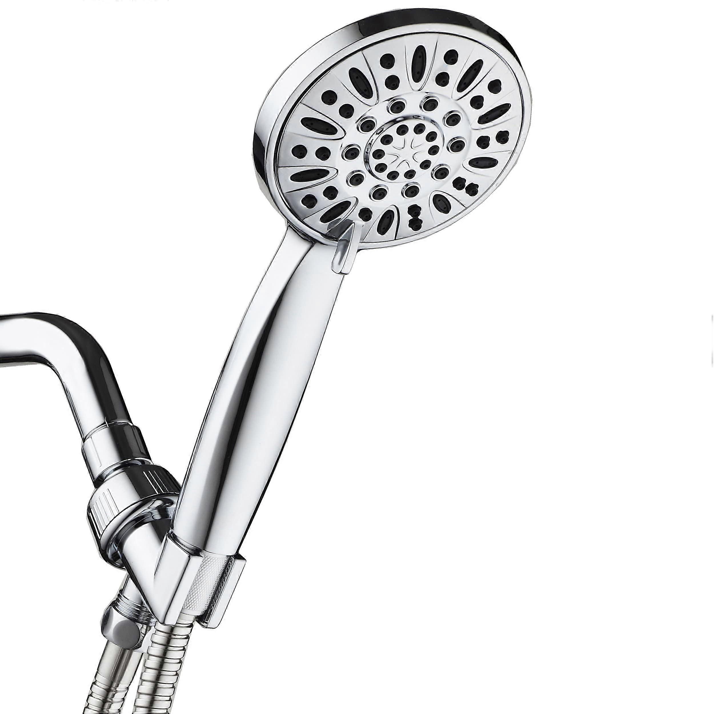 6-Setting 4" Chrome Face Handheld Showerhead with Hose