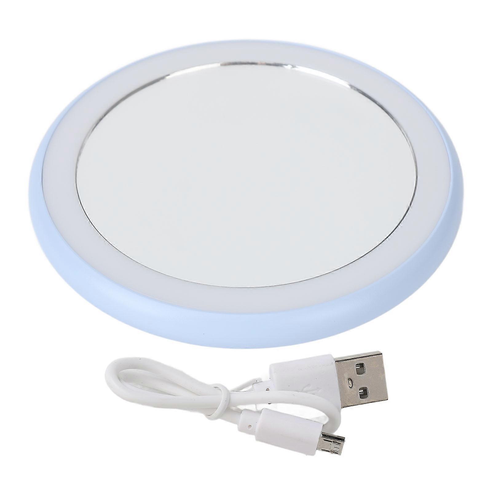 Compact Makeup Mirror with Light, USB Rechargeable LED Round Portable Mirror