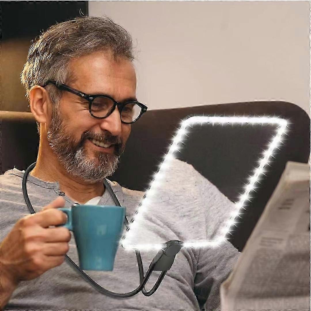 Loupe mains libres rechargeable avec lumière et support 5X Loupe Cou Porter Loupe pour les personnes âgées pour la lecture Réparation Couture