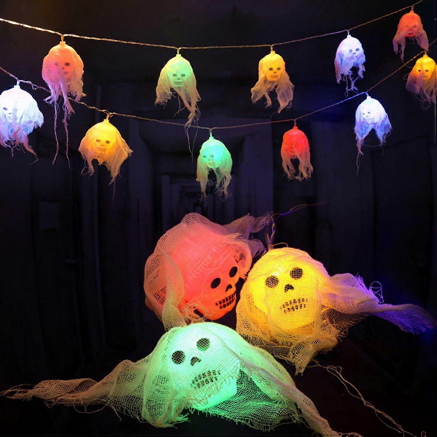 Luminous Illuminated LEDs Ghost Pendants Hangings Multicolor String Light Constant Bright Mode 2 * A