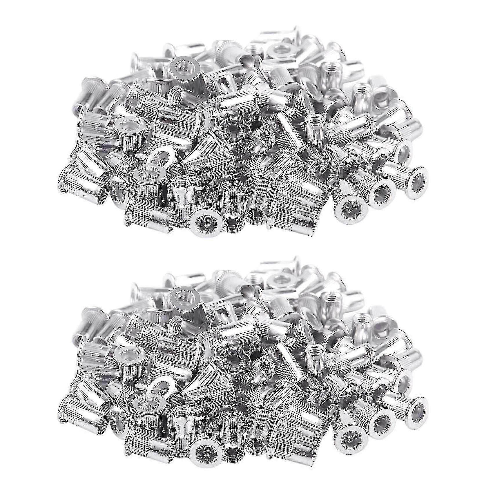 unique M5 Aluminium Threaded Rivnuts Flat Head Rivet Nuts 100pcs
