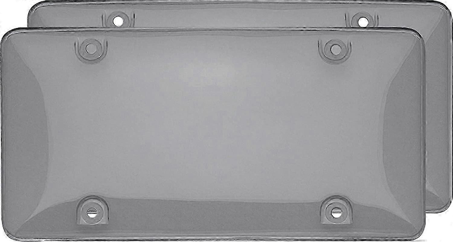Clear Smoked License Plate Cover Frame Shields - 2-Pack Novelty/License Plate Clear Smoked Bubble Shields