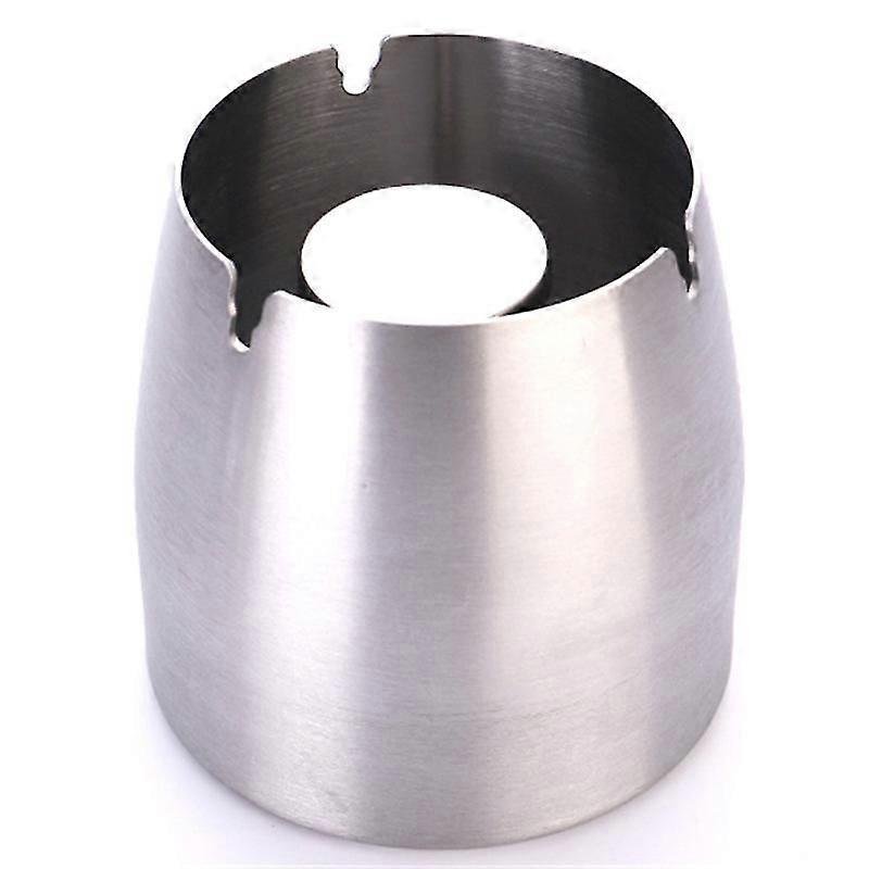 Ashtray With Lid, High Quality Fireproof Stainless Steel And Windproof, Portable, Diameter 8 * 7.4 Cm