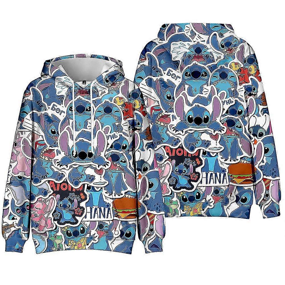 Nuevo Lilo & Stitch Sudadera con capucha Manga larga Sudadera con capucha Tops Regalos