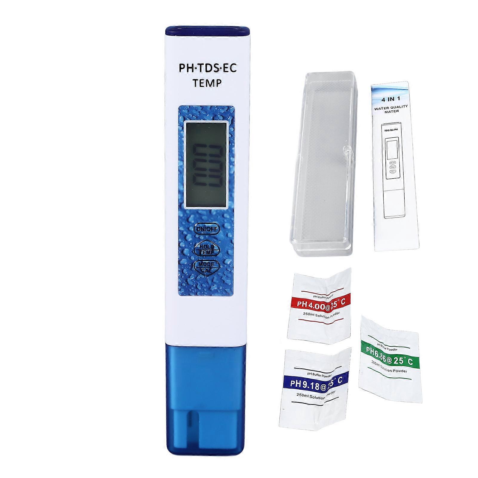 Ouitble Water Quality Test Meter TDS PH EC Temperature 4 in 1 Set,TDS Meter Combo, 0‑9999ppm Accurate Monitor,PH Tester Digital for Drinking