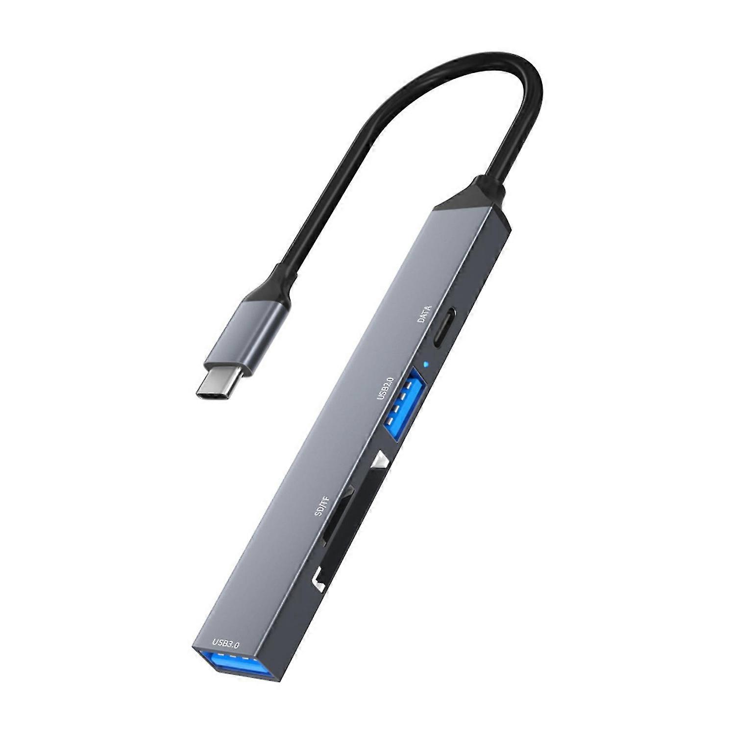 USB 3.0 Expansion Hub with SD Card Reader Plug-and-Play Fast Data Transfer Connect Splitter Hub Home