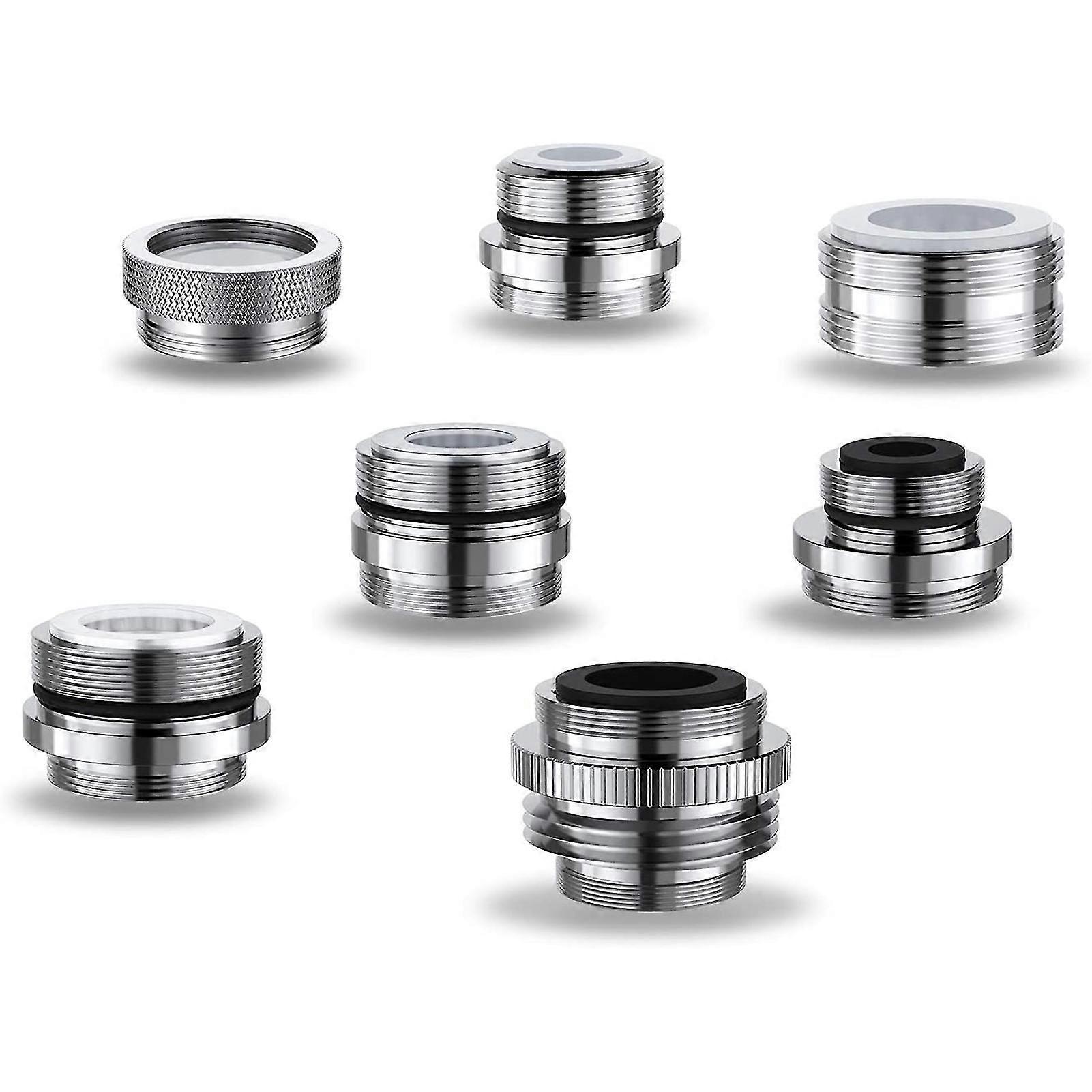 7Pcs Solid Brass Tap Adapters Kit for Removable Sink Aerators, Multi-Size