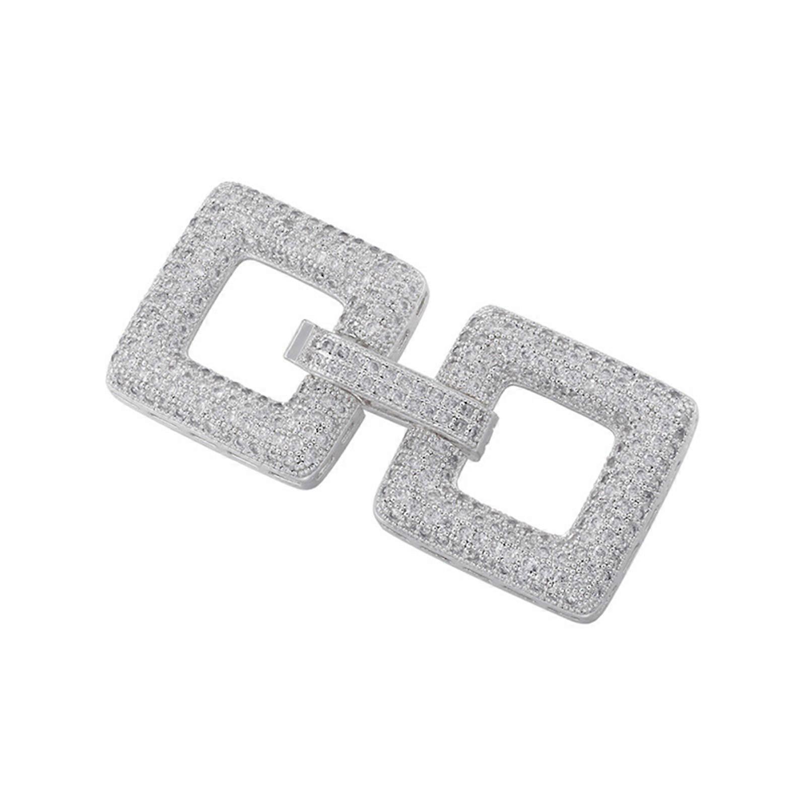 Multi Shape Zirconia Inlay Connector Buckle Luxurious Zirconia Adorned Multiple Shape Connectors for DIY Jewelry Project  white gold