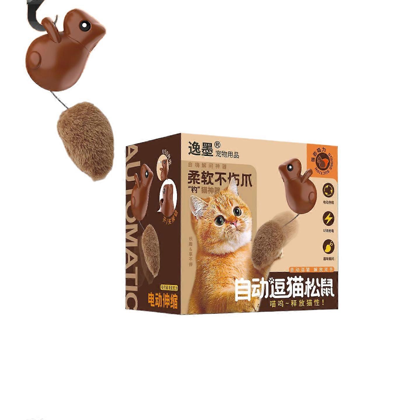Jumping Squirrel Cat Toy,Rechargeable Hanging Squirrel Cat Toy,Interactive Toys