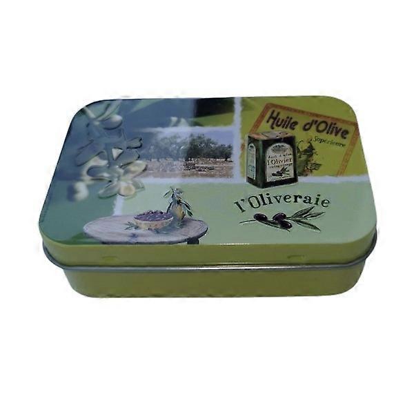 Metal soap tin with print l'Oliveraie – Vintage stock tin – French hand soap – Marseille soap Ma