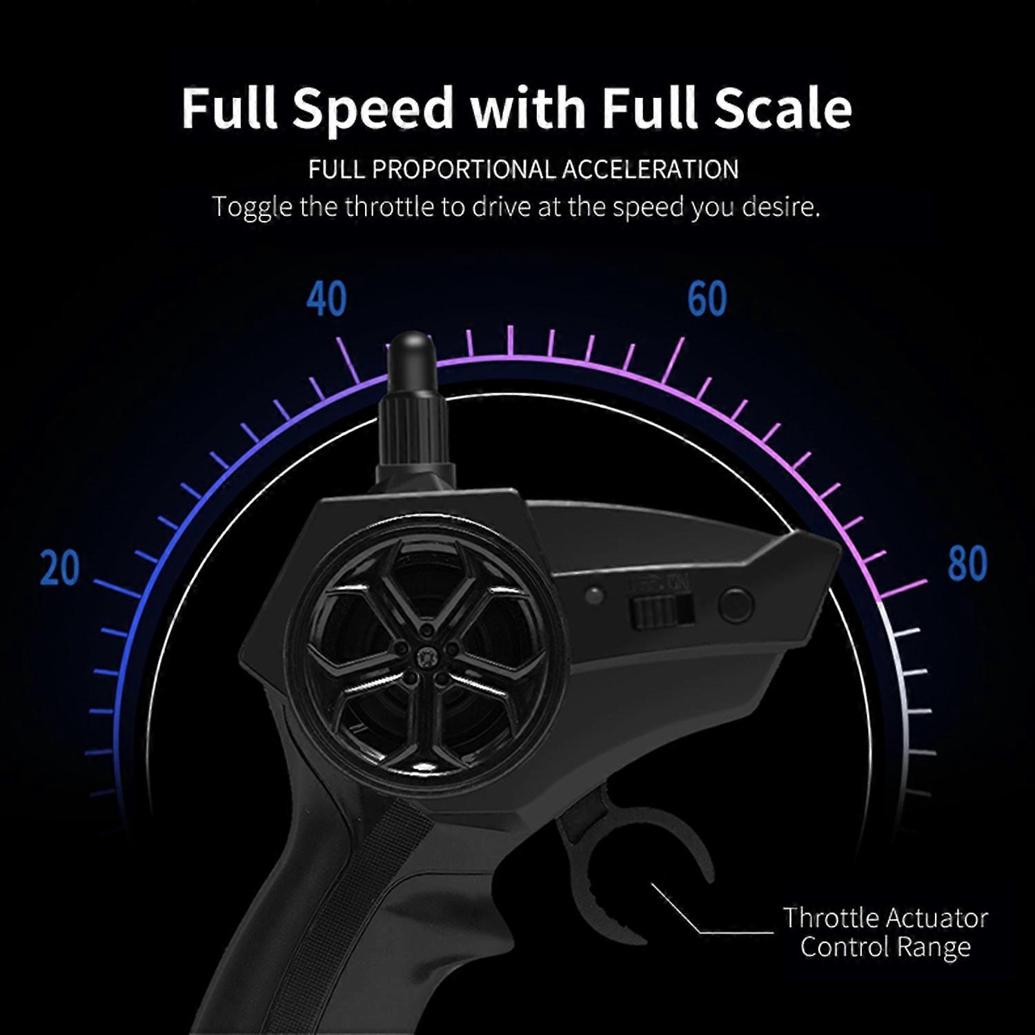 Remote Control Car, 2.4 GHz High Speed 4WD Electric Off-Road Vehicle with Lights 3 Rechargeable Batt