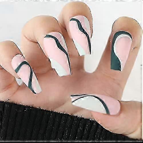 スクエアプレスオンネイルショートフェイクネイルアクリルフルカバー女性と女の子のための偽のネイル24PCSヌード