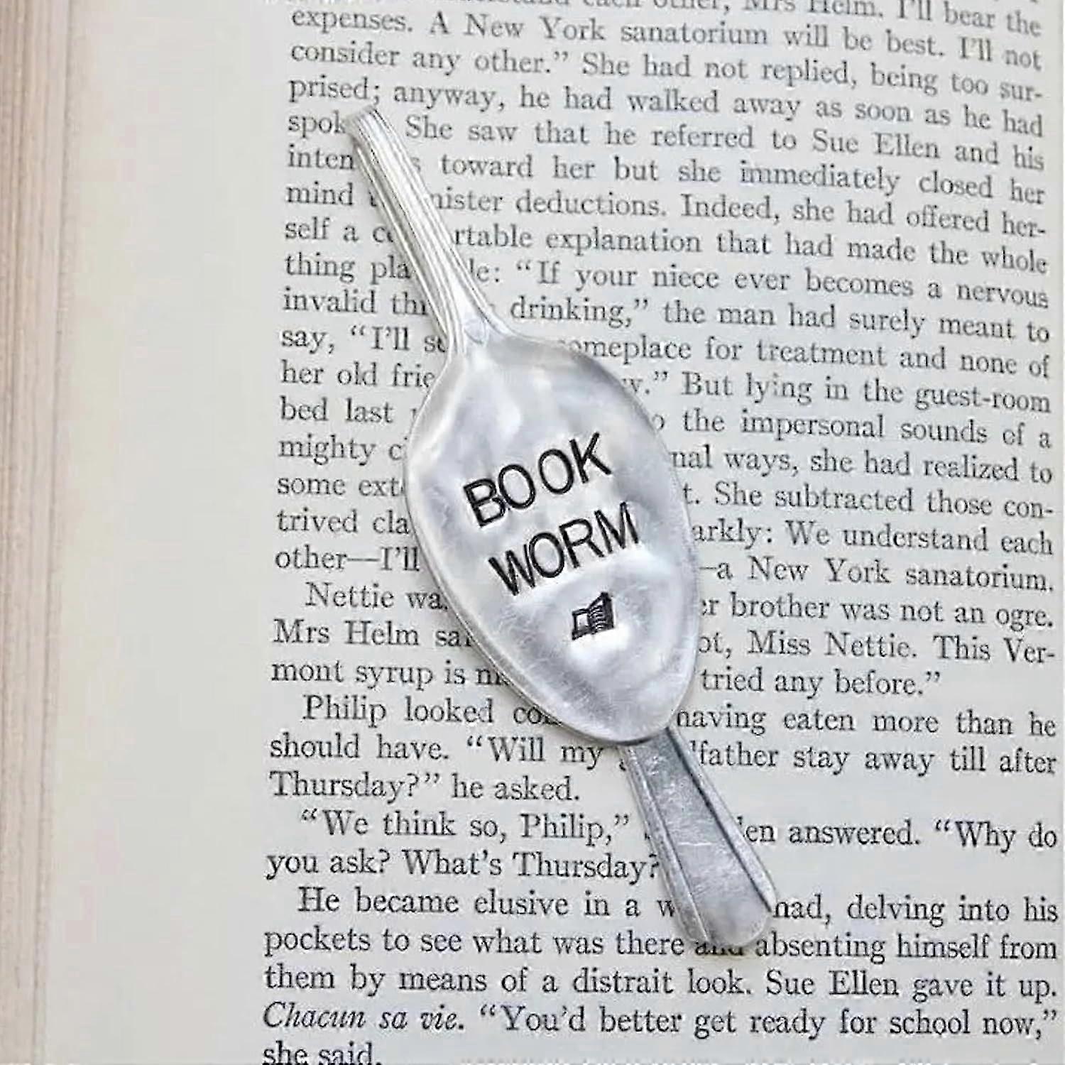 unique Funny Spoon Bookmarks, Perfect Gift for Bookworms, Fell Asleep Here Metal Spoon Bookmark, Family Friend Gifts Book Lovers Gift