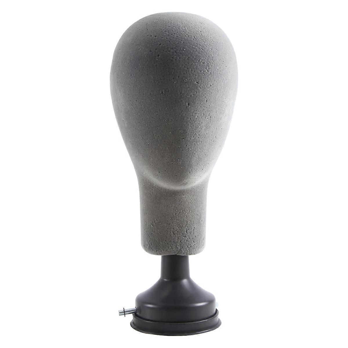 Flocking Foam Mannequin Head Model Wigs Glasses Display Holder Gray