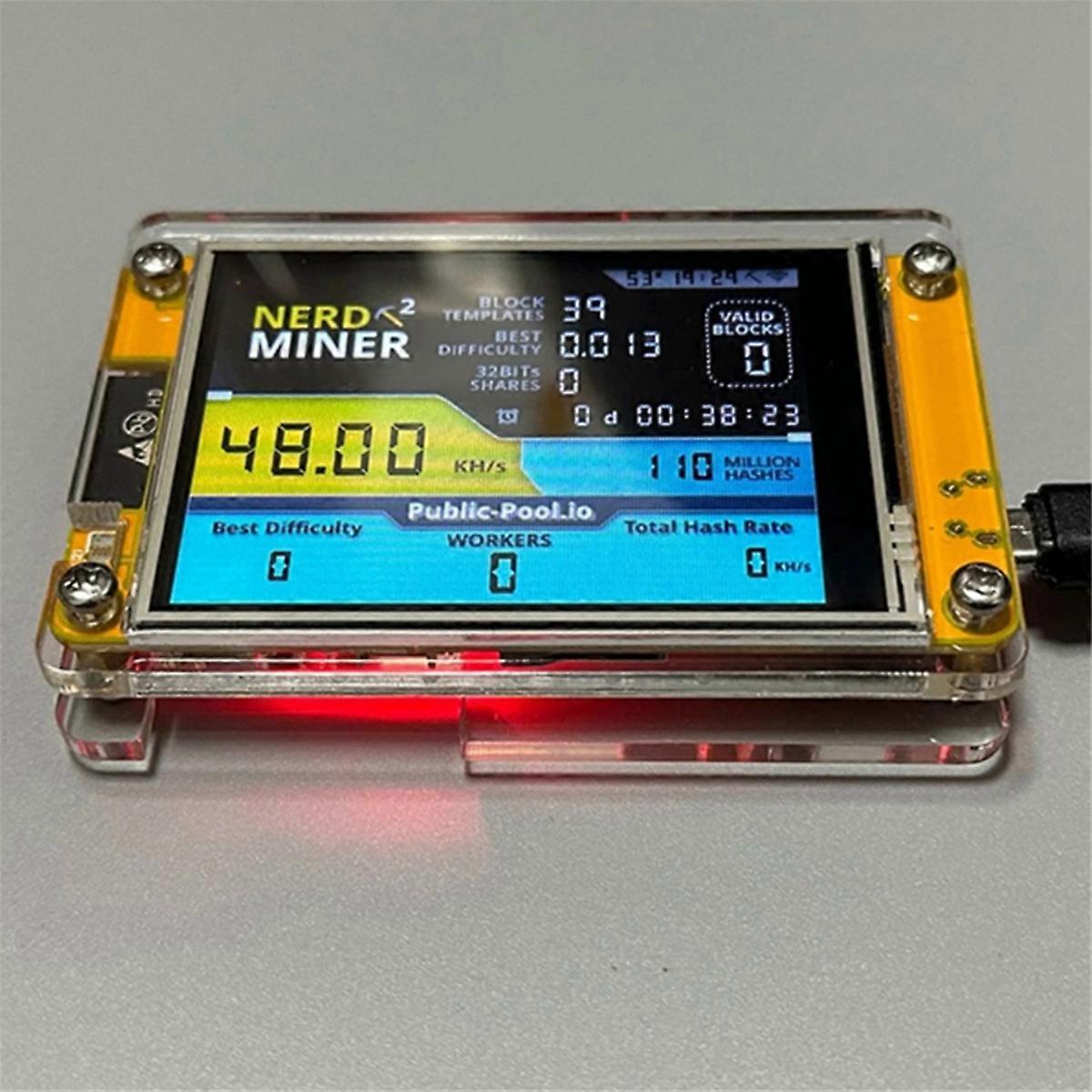 NerdMiner V2 2.8 Inch Display Solo Lottery Nerd Miner 56KH/S Machine