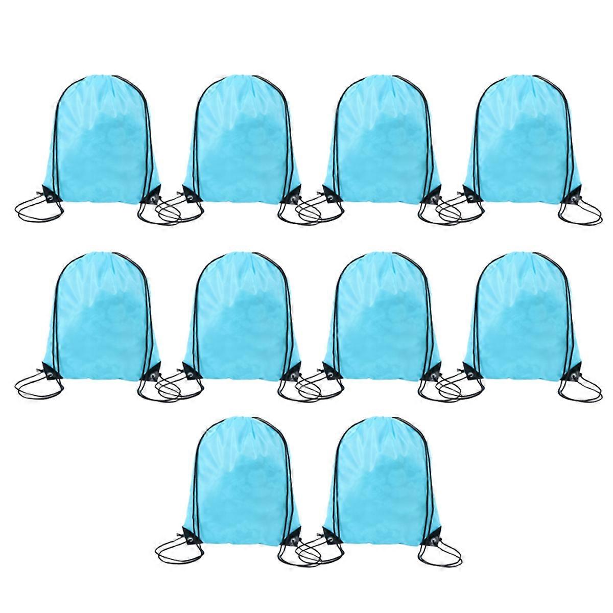 Polyester Drawstring Bag Sports Marathon Drawstring Bag Light Blue