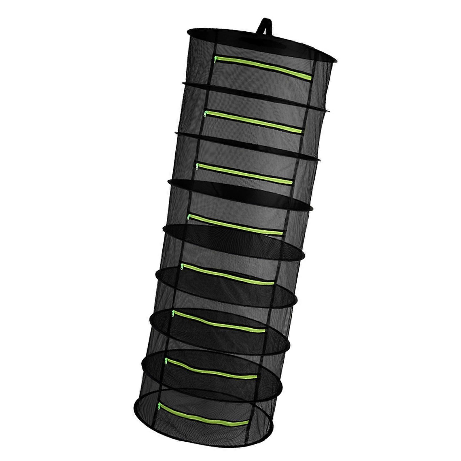 Hanging Basket 8 Layers with Zipper Folding Dry Rack Drying Net Dryer Bag Mesh For Flowers Buds Plants