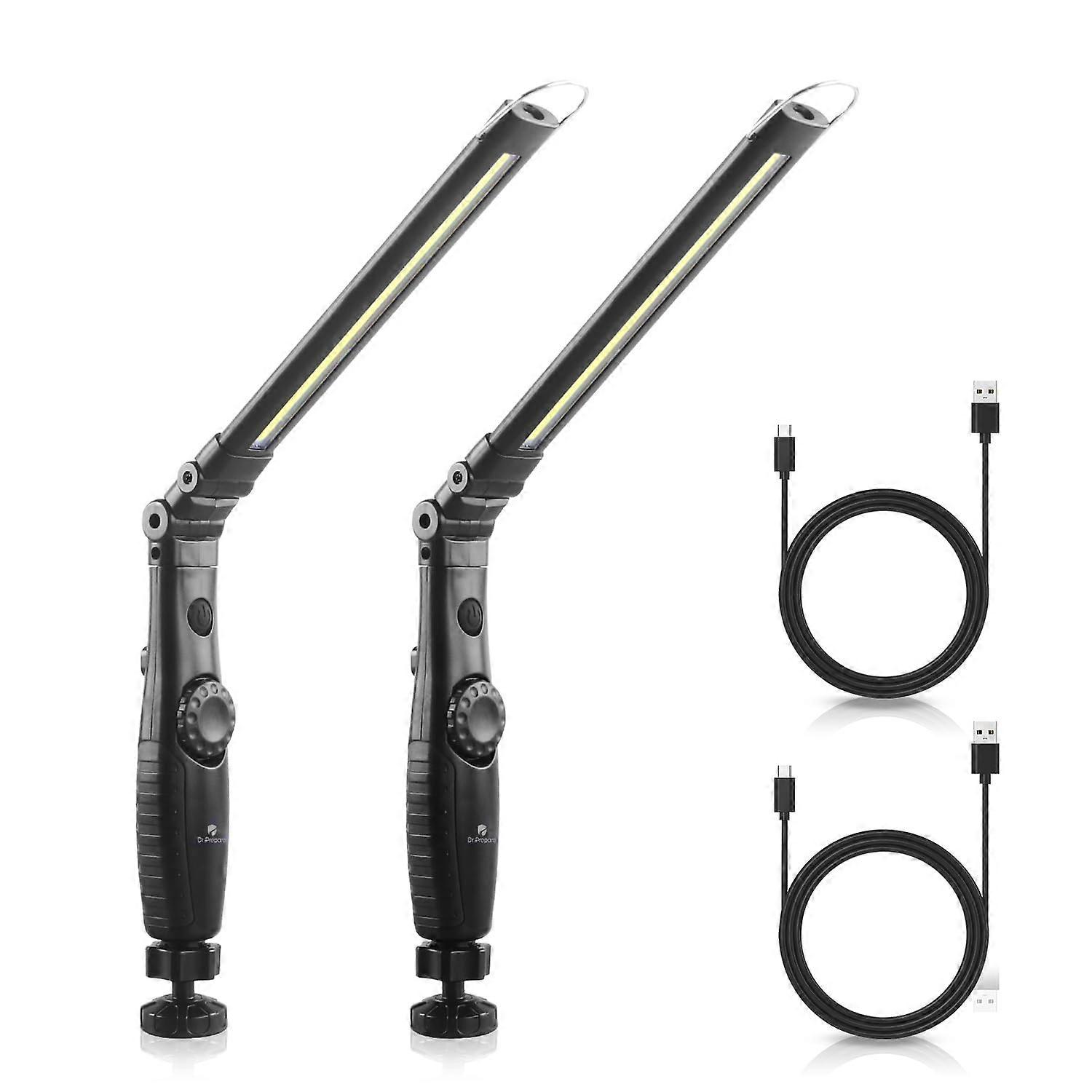 Dr. Prepare LED Business Light 700 Lumen Rechargeable Foldable 2-Pack Portable Work Lamp with Adjustable Brightness