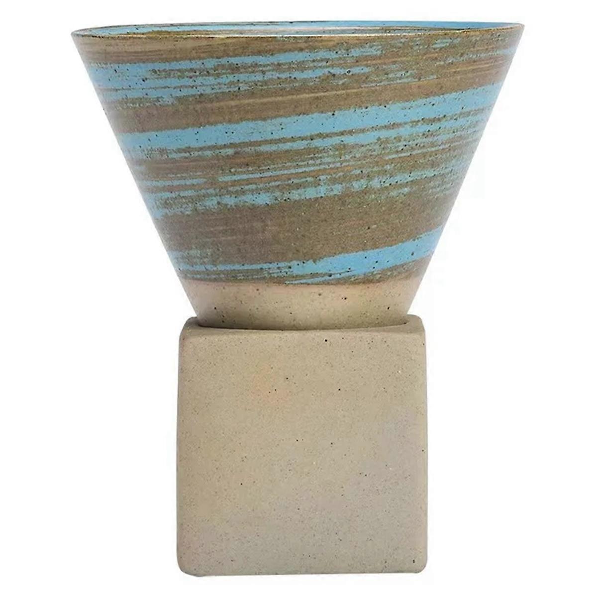 Retro Ceramic Coffee Cup Rough Pottery Tea Cup,Blue