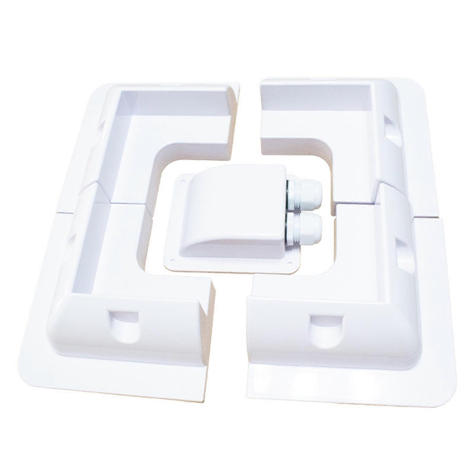 Top Roof Solar Panel Mounting Fixing Bracket Kit Wire Box ABS Supporting Holder for Caravans for Camper Boat Yacht Motor White